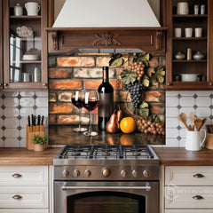 Dark Brown Wine Bottle Glass Backsplash Design