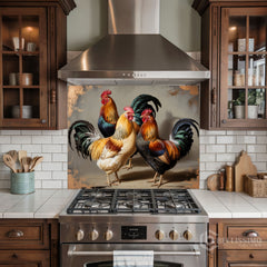 Rustic Trio Glass Backsplash Design
