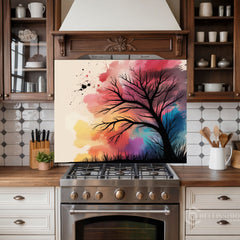 Bare Tree Digital Art Glass Backsplash Design
