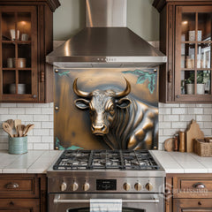 Embossed Bronze Glass Backsplash