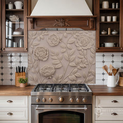 Fine Art Ceramic Plaque Glass Backsplash Design