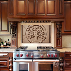Full-Bleed Tree of Life Sandstone Medallion - Bellissimo
