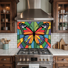 Colorful Butterfly Stained Glass Wall Art Panel