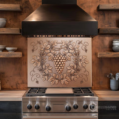 Decorative Copper and Brass Glass Backsplash