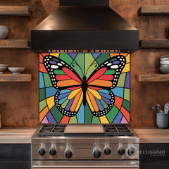 Colorful Butterfly Stained Glass Wall Art Panel