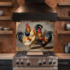 Rustic Trio Glass Backsplash Design