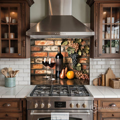 Dark Brown Wine Bottle Glass Backsplash Design