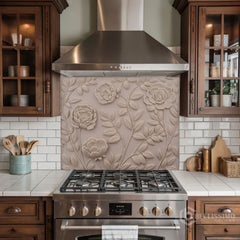 Fine Art Ceramic Plaque Glass Backsplash Design
