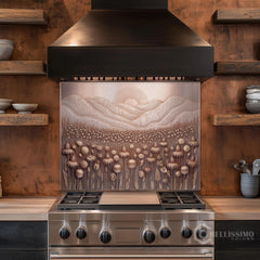 Stylized Bas-Relief Glass Backsplash
