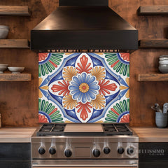 Hand-Painted Talavera Glass Backsplash
