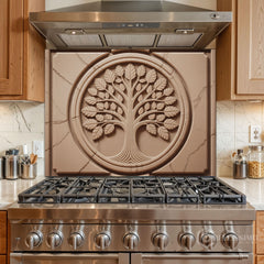 Full-Bleed Tree of Life Sandstone Medallion - Bellissimo