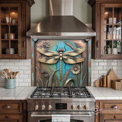 Artistic Metal Relief Custom Glass Wall Panel