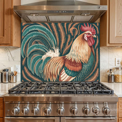 Full-Bleed Illustrative Portrait Glass Kitchen Backsplash