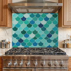 Seamless Ceramic Tile Pattern Glass Backsplash