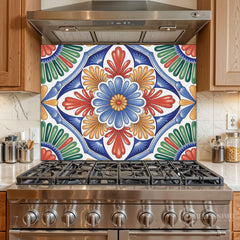 Hand-Painted Talavera Glass Backsplash