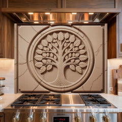 Full-Bleed Tree of Life Sandstone Medallion - Bellissimo