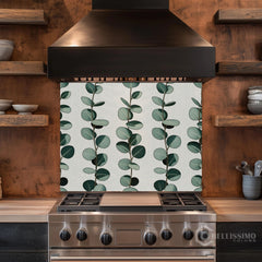 Eucalyptus Repeat Pattern Glass Backsplash Design
