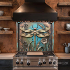 Artistic Metal Relief Custom Glass Wall Panel