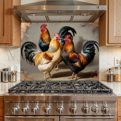 Rustic Trio Glass Backsplash Design
