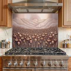 Stylized Bas-Relief Glass Backsplash