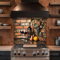 Dark Brown Wine Bottle Glass Backsplash Design