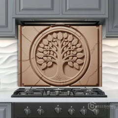 Full-Bleed Tree of Life Sandstone Medallion - Bellissimo