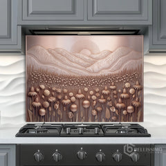 Stylized Bas-Relief Glass Backsplash