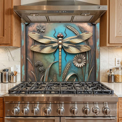 Artistic Metal Relief Custom Glass Wall Panel