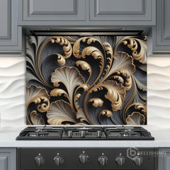 Abstract Baroque Glass Panel