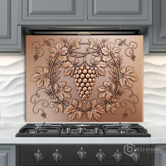 Decorative Copper and Brass Glass Backsplash