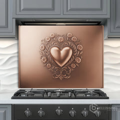 Decorative Bronze Plaque Glass Backsplash
