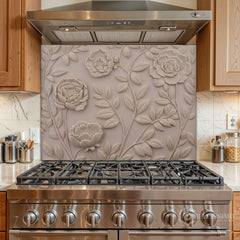Fine Art Ceramic Plaque Glass Backsplash Design