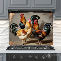 Rustic Trio Glass Backsplash Design