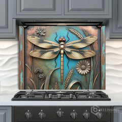 Artistic Metal Relief Custom Glass Wall Panel