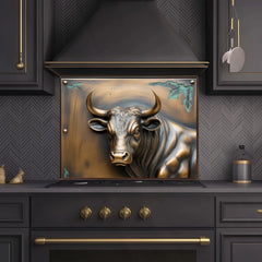 Embossed Bronze Glass Backsplash