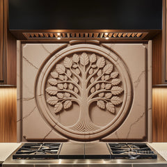Full-Bleed Tree of Life Sandstone Medallion - Bellissimo