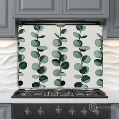 Eucalyptus Repeat Pattern Glass Backsplash Design
