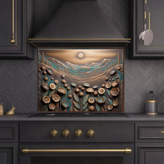 Bronze Decorative Glass Backsplash