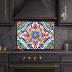 Hand-Painted Talavera Glass Backsplash