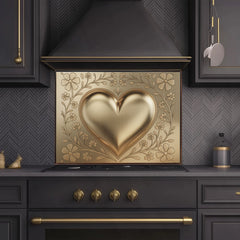 Engraved Brass Glass Backsplash