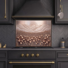 Stylized Bas-Relief Glass Backsplash