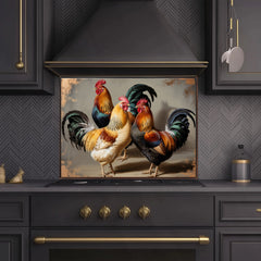 Rustic Trio Glass Backsplash Design