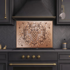 Decorative Copper and Brass Glass Backsplash
