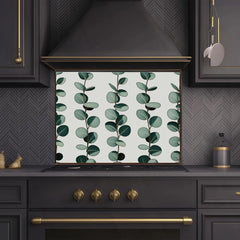 Eucalyptus Repeat Pattern Glass Backsplash Design