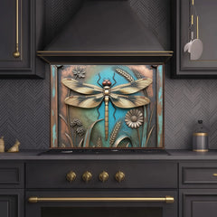 Artistic Metal Relief Custom Glass Wall Panel