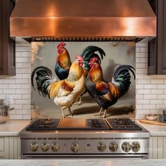 Rustic Trio Glass Backsplash Design