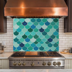 Seamless Ceramic Tile Pattern Glass Backsplash