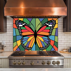 Colorful Butterfly Stained Glass Wall Art Panel