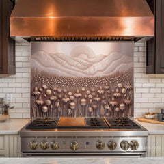 Stylized Bas-Relief Glass Backsplash