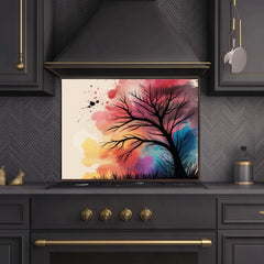 Bare Tree Digital Art Glass Backsplash Design
